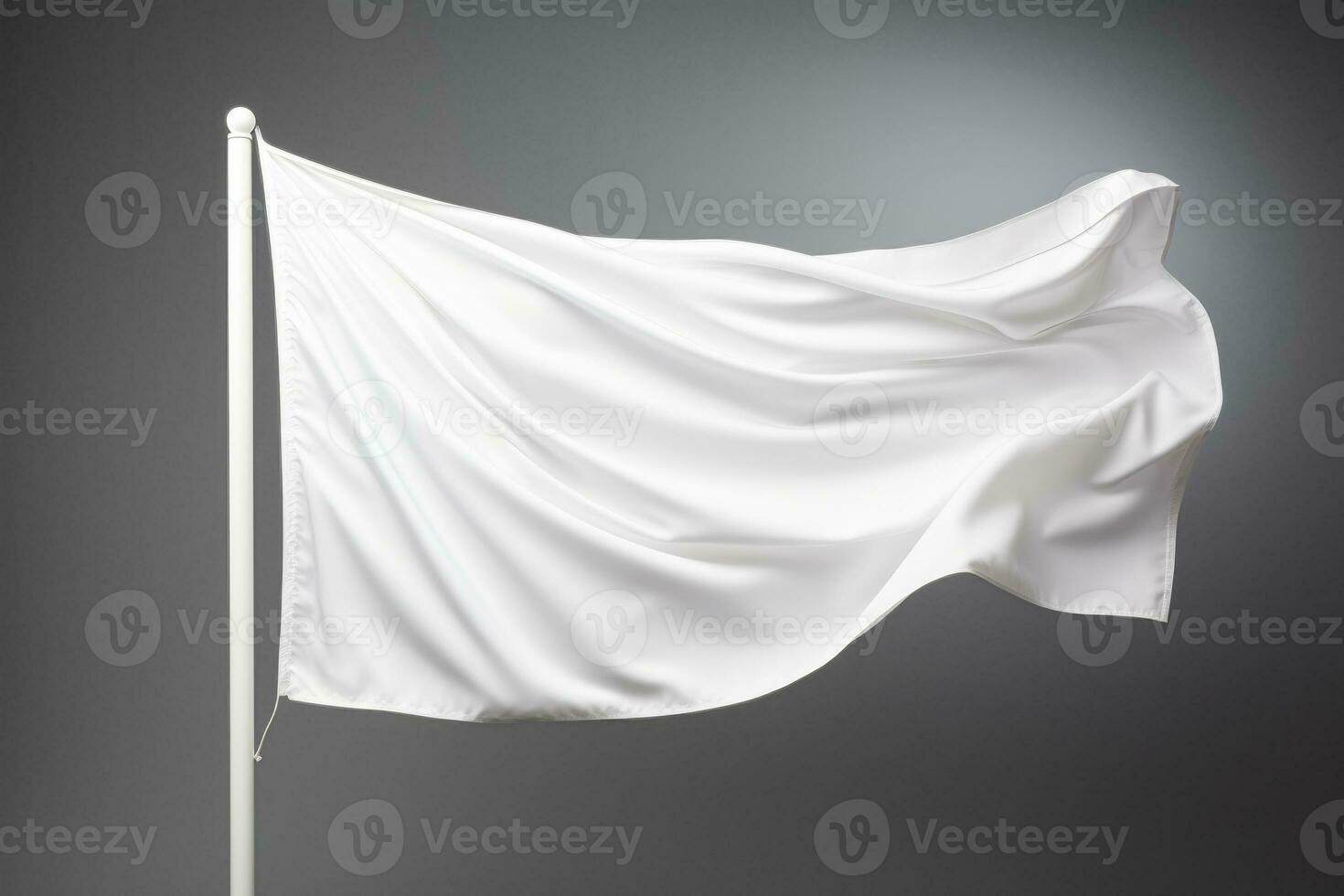 Historical white flag waved during ceremonies isolated on a gradient background photo
