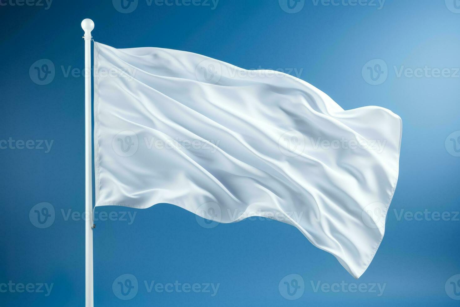Historical white flag waved during ceremonies isolated on a gradient background photo
