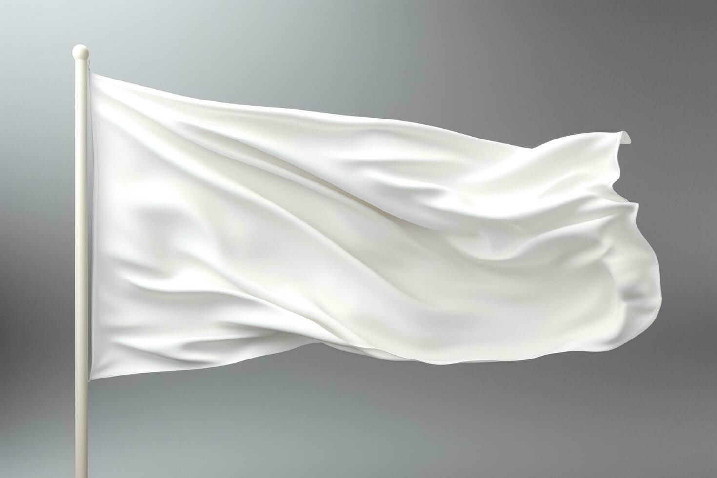 Historical white flag waved during ceremonies isolated on a gradient background photo