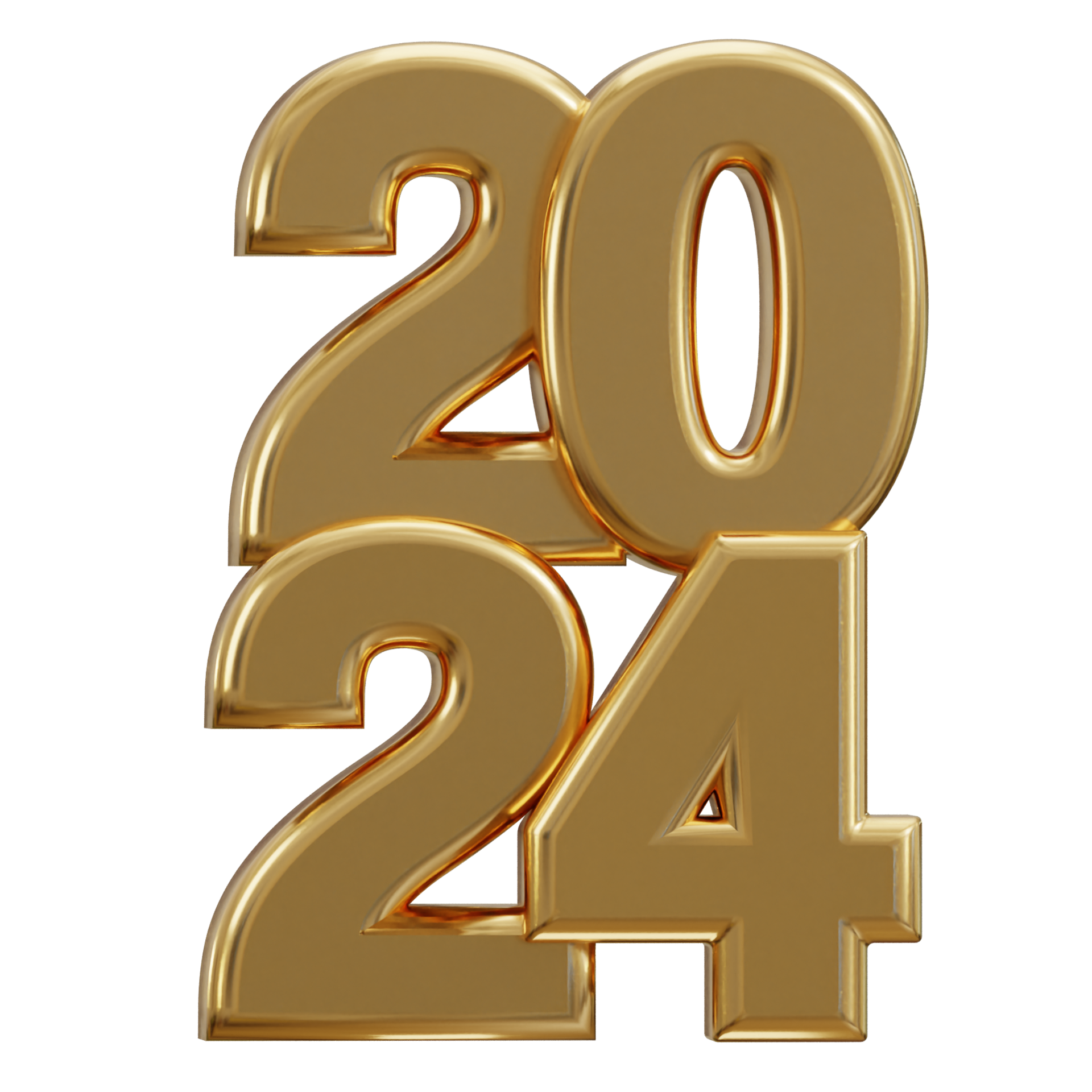 nuevo año 2024 dorado texto 3d representación 29724768 PNG