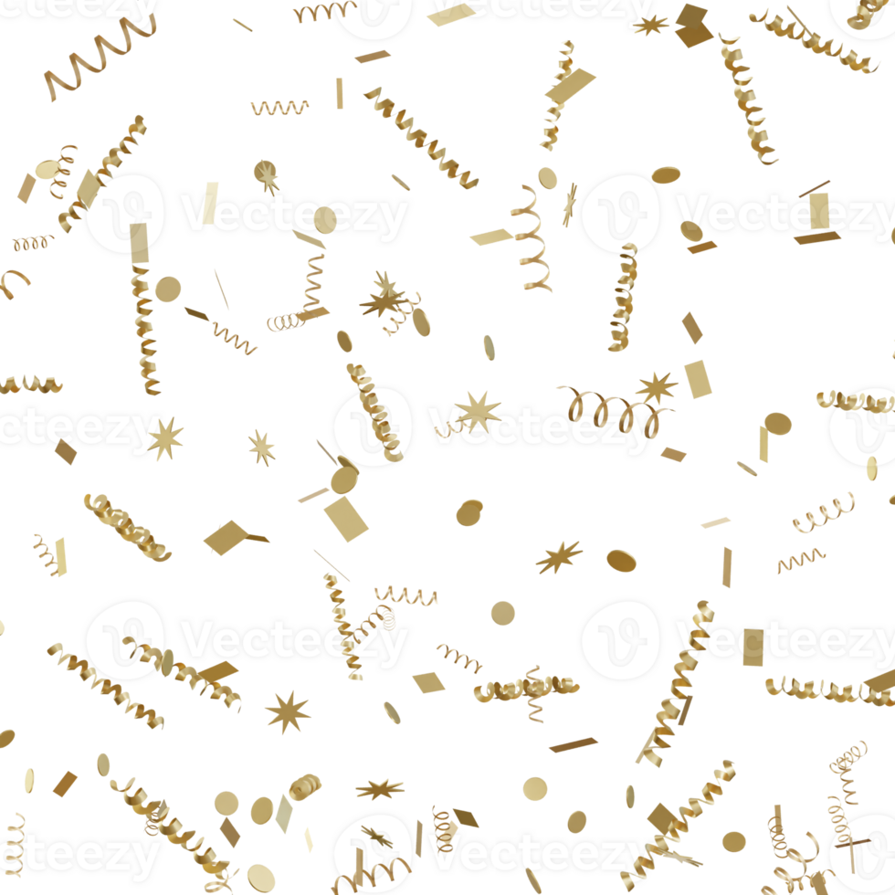golden party confetti background in realistic style png