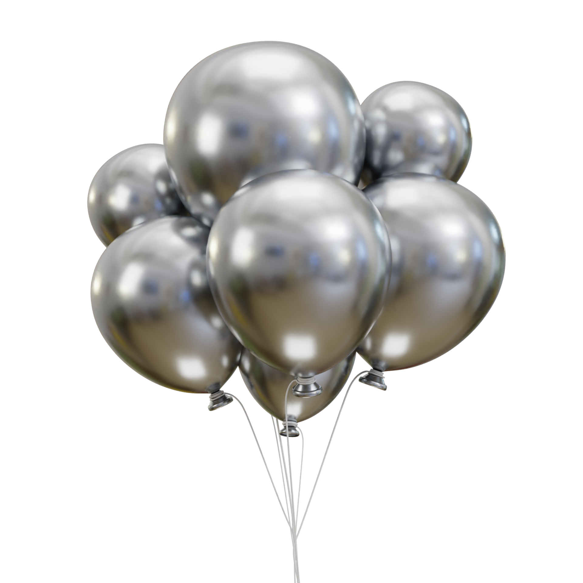 3d silver balloon icon illustration 29724798 PNG