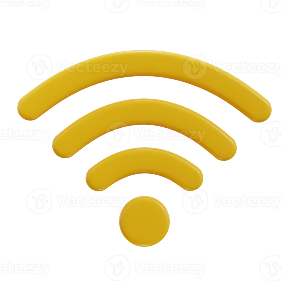 3d Wifi draadloze netwerk icoon illustratie png