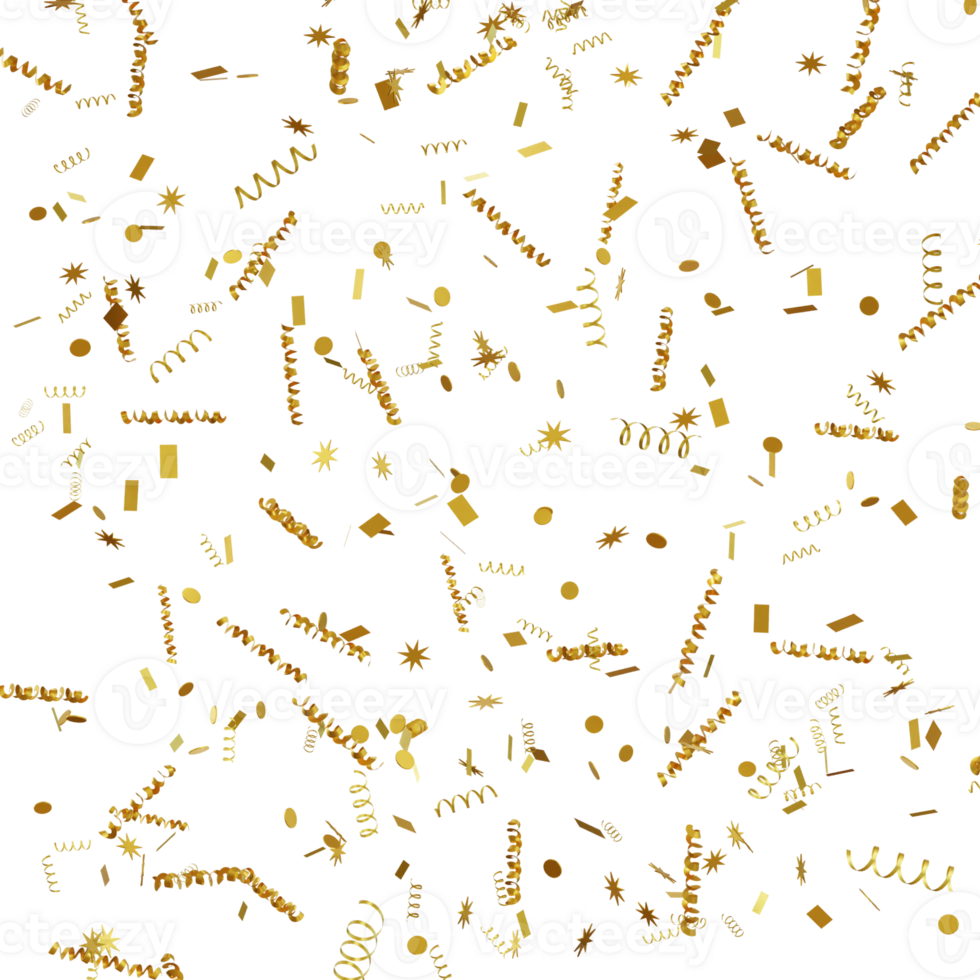 golden party confetti background in realistic style png