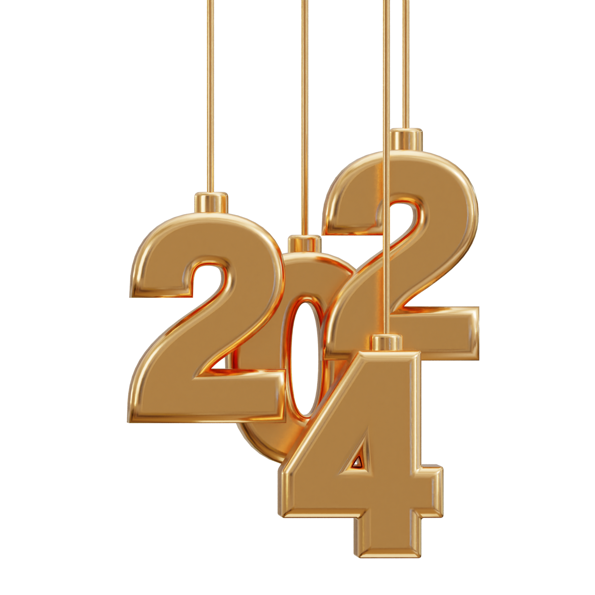nuevo año 2024 dorado texto 3d representación 29724903 PNG