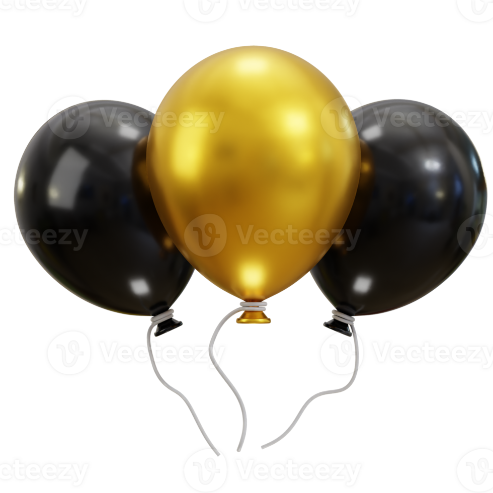 3d gouden ballon icoon illustratie png