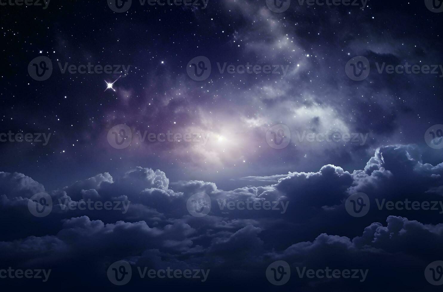 space night sky with cloud and star, abstract background.Generative AI. photo