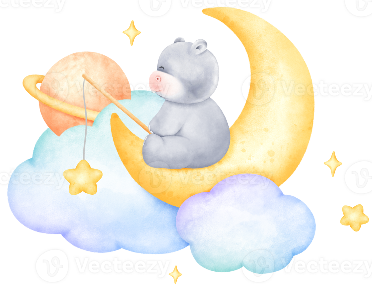 bebé animal y Luna png