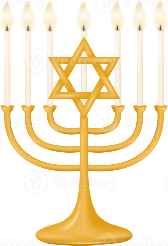 Menorah featuring seven candles png