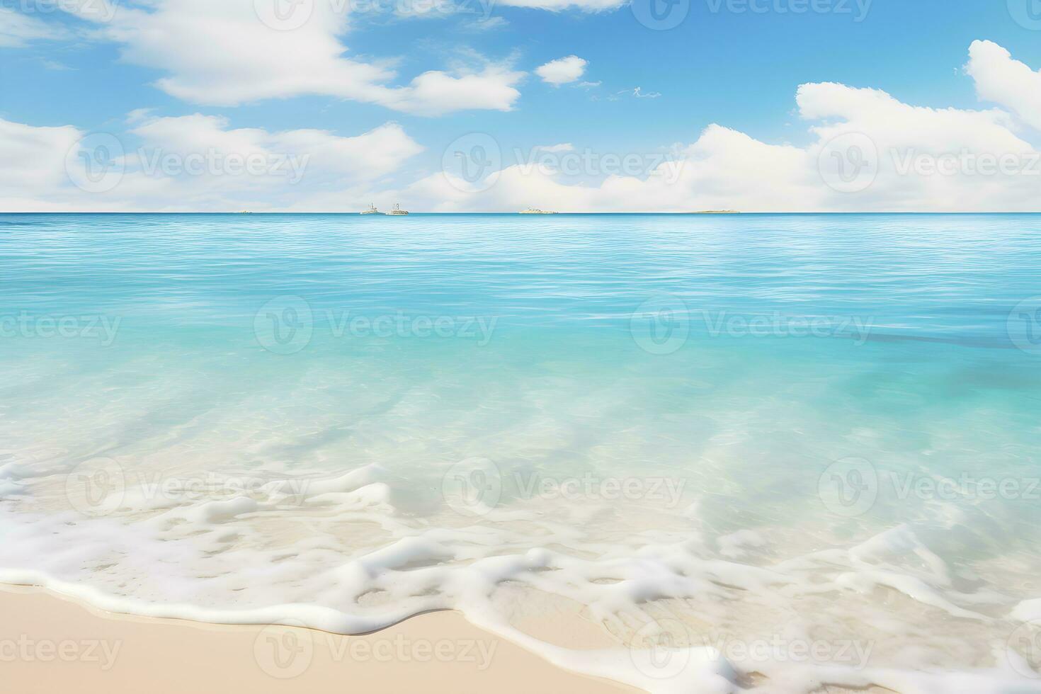 Abstract beautiful sandy beaches background with crystal clear waters of the sea and the lagoon.Generative AI photo