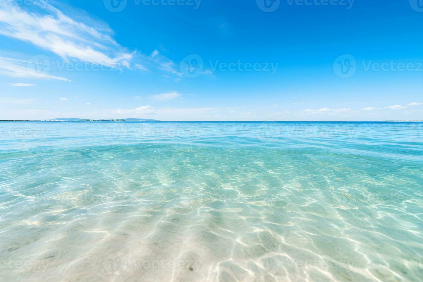 Abstract beautiful sandy beaches background with crystal clear waters of the sea and the lagoon.Generative AI photo