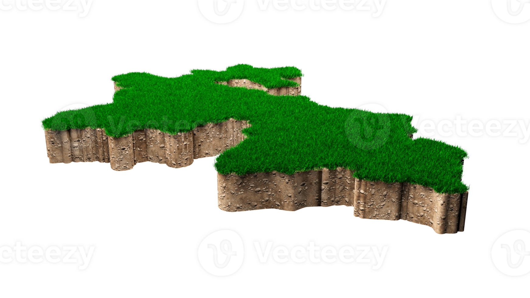 Tajikistan Map soil land geology cross section with green grass and Rock ground texture 3d illustration png