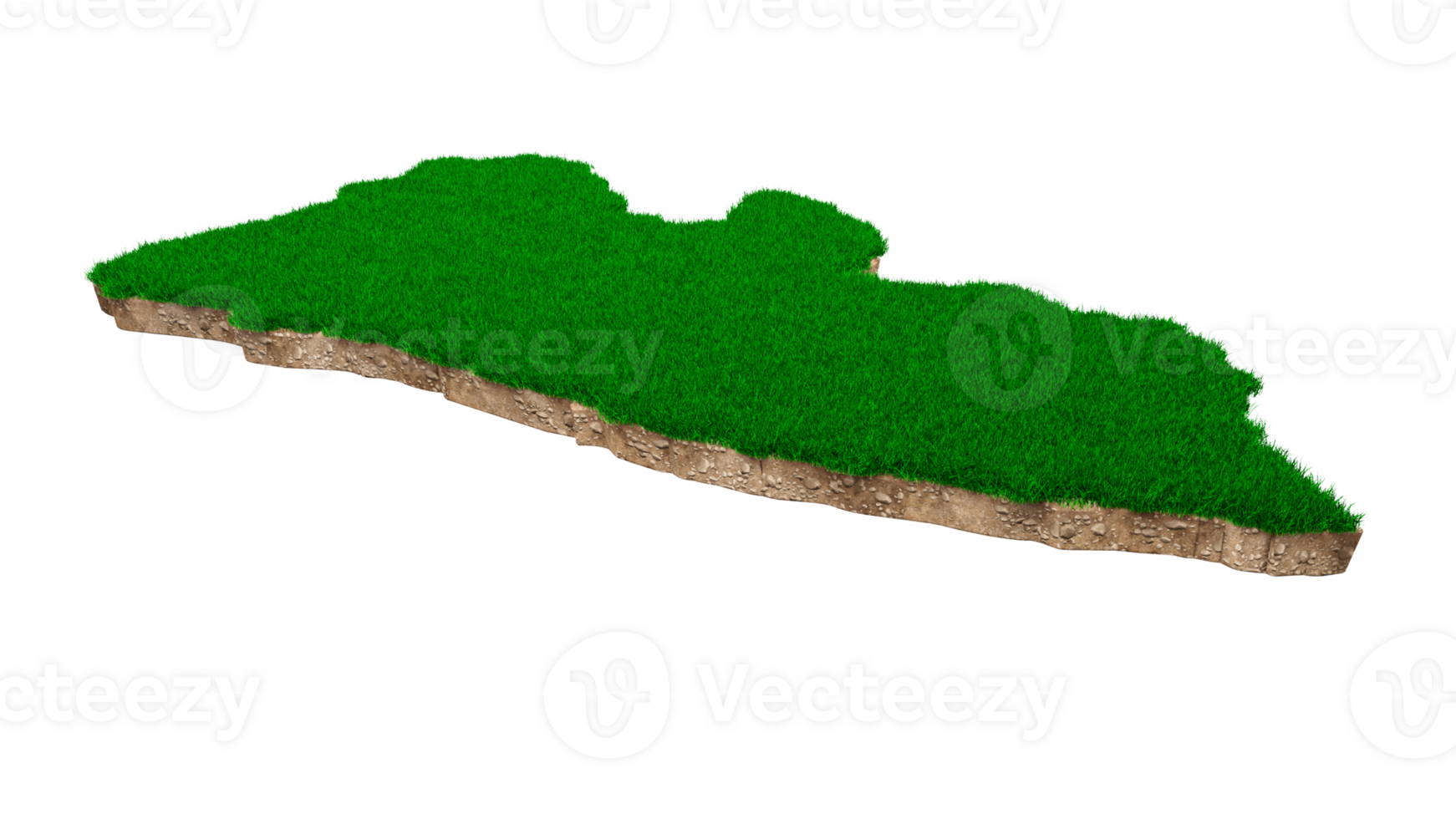 Liberia Map soil land geology cross section with green grass and Rock ground texture 3d illustration png