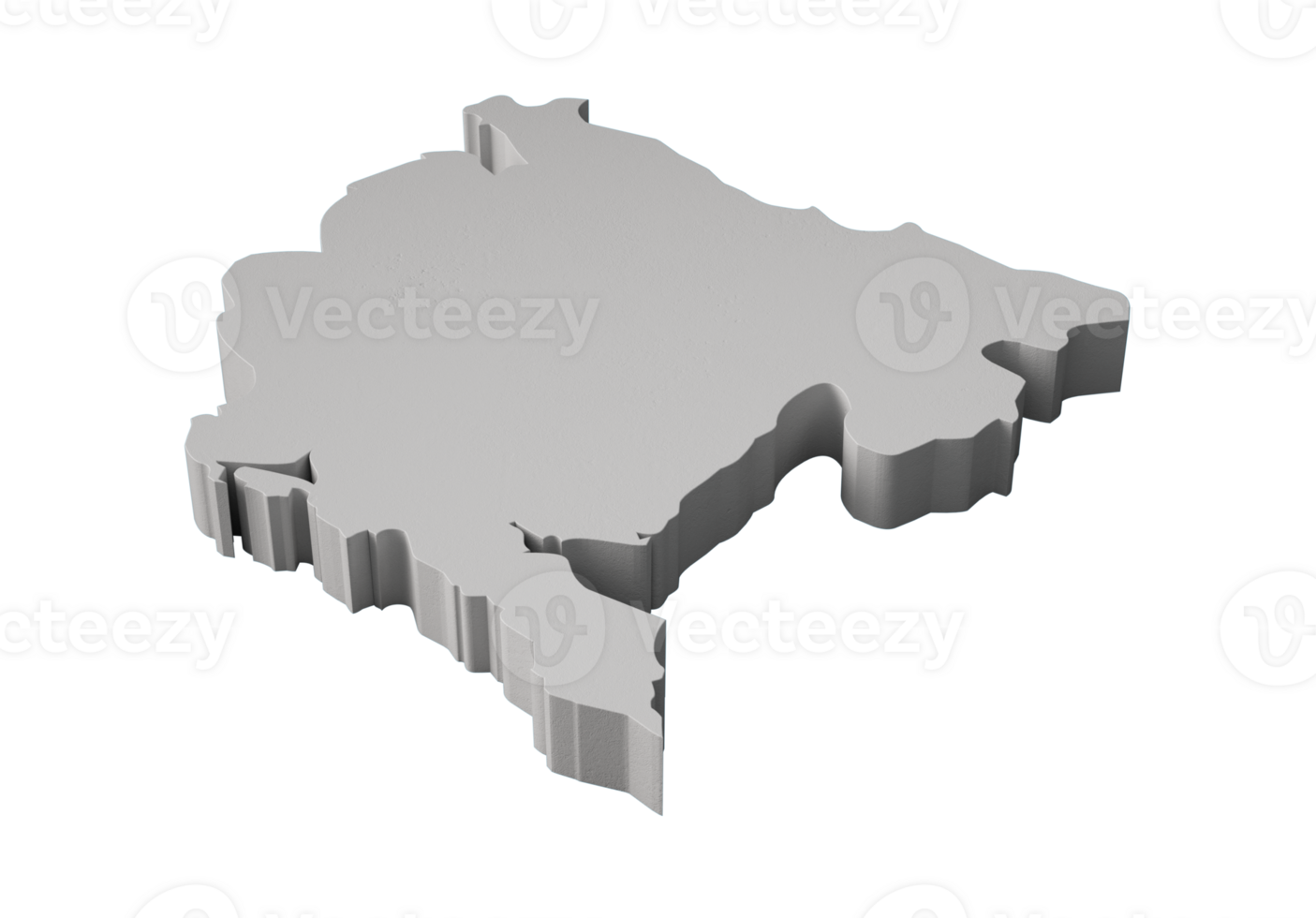 Montenegro 3D map Geography Cartography and topology 3D illustration png