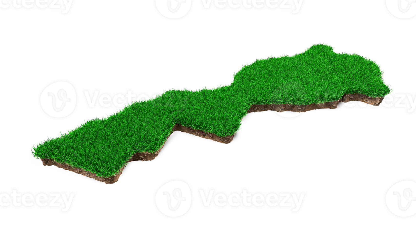 Morocco Map soil land geology cross section with green grass and Rock ground texture 3d illustration png