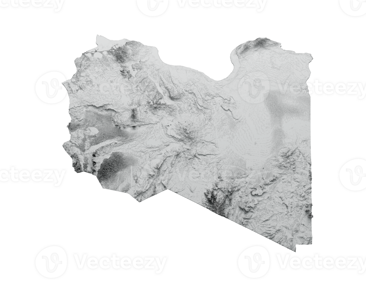 libyen Karta libyen flagga skuggad lättnad Färg höjd Karta 3d illustration png