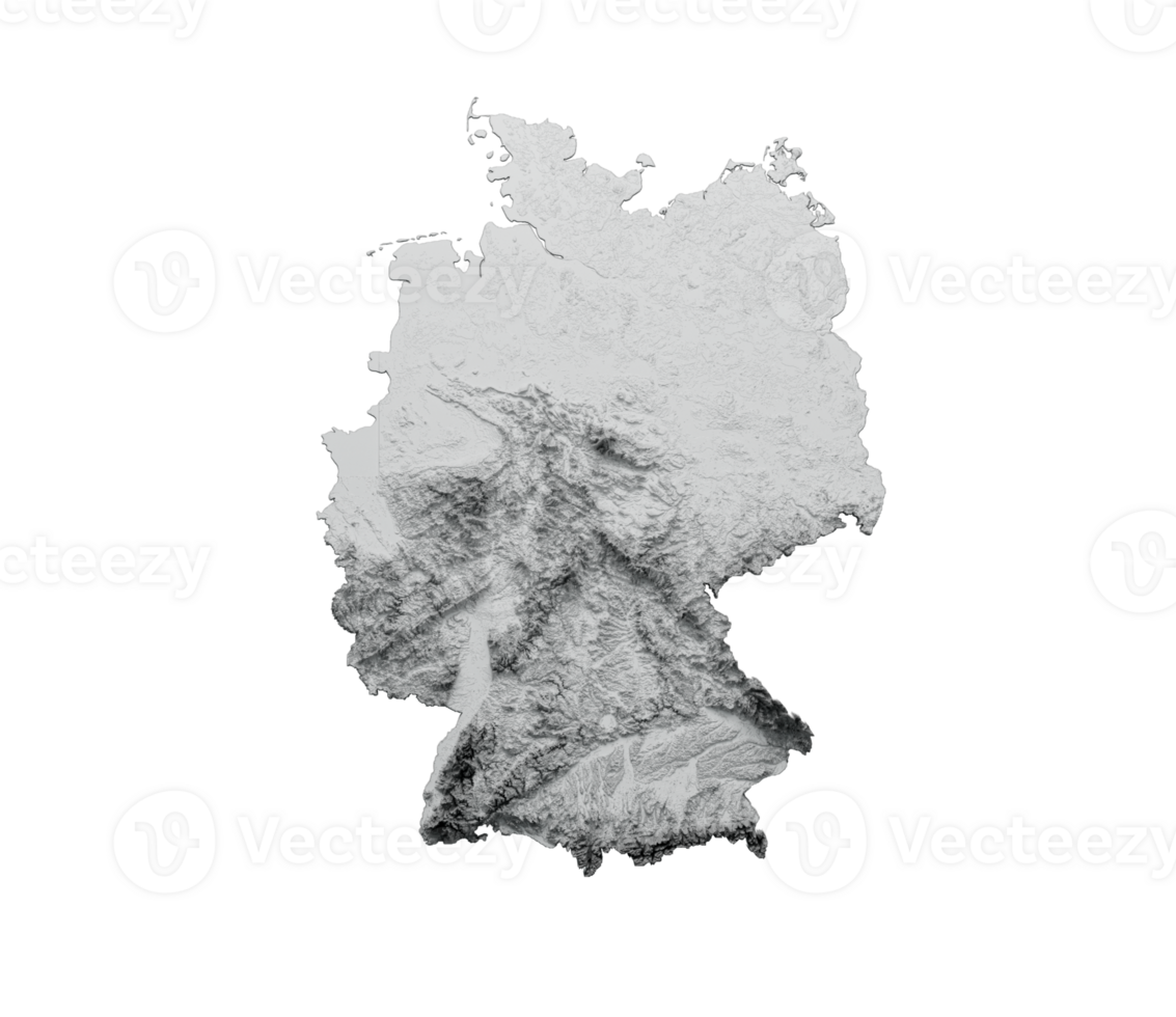 Deutschland Karte Flagge schattiert Linderung Farbe Höhe Karte 3d Illustration png