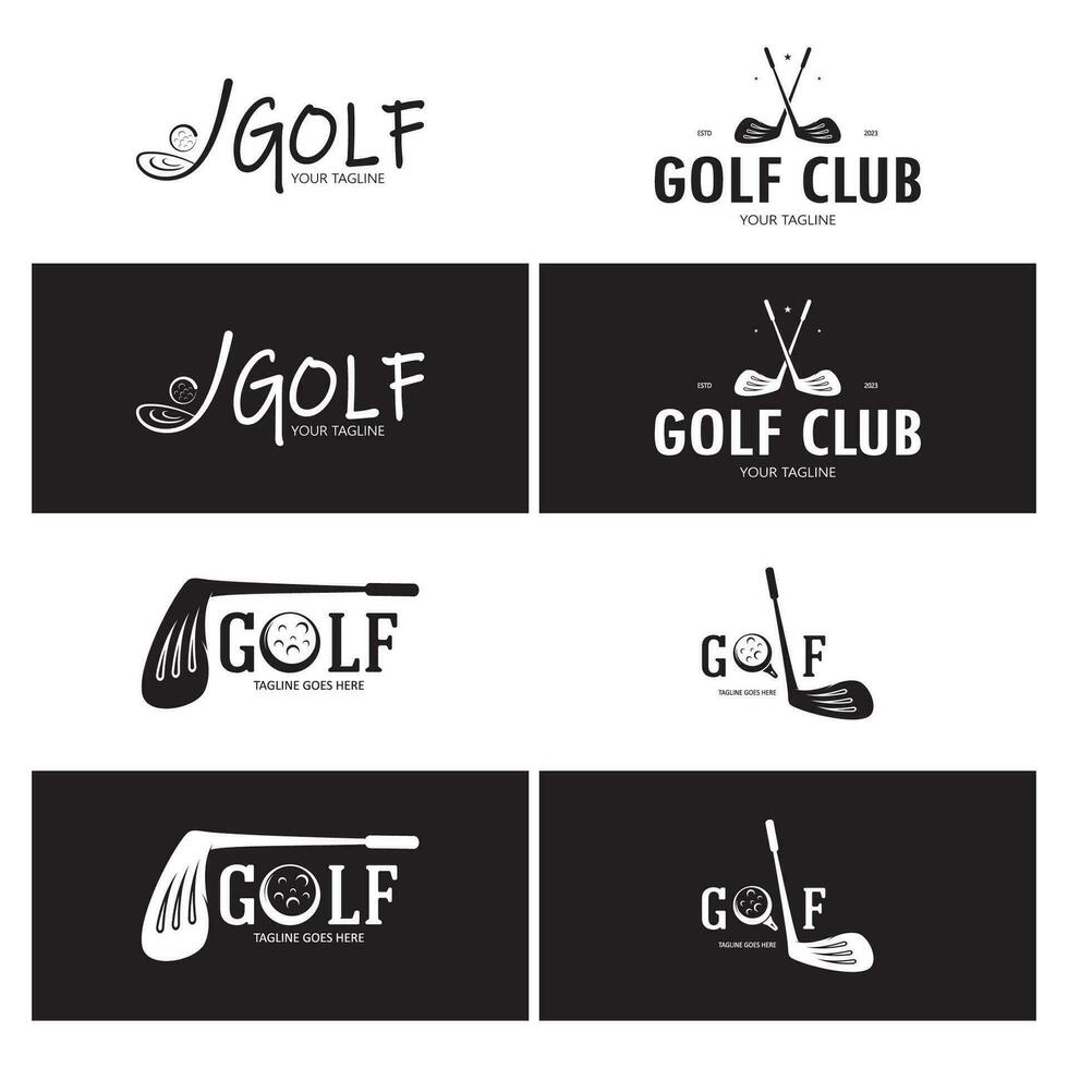 golf pelota logo, golf diseño palo logo, logo para profesional golf equipo, golf club, torneo, golf Tienda negocio, golf curso, evento vector