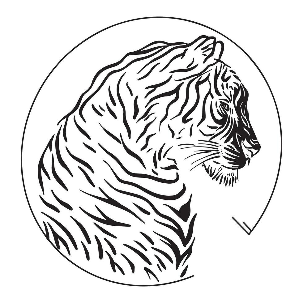 Tiger Logo Outlined ,good for graphic resources, printable art, suitable for design resources, logo, template designs, and more. vector
