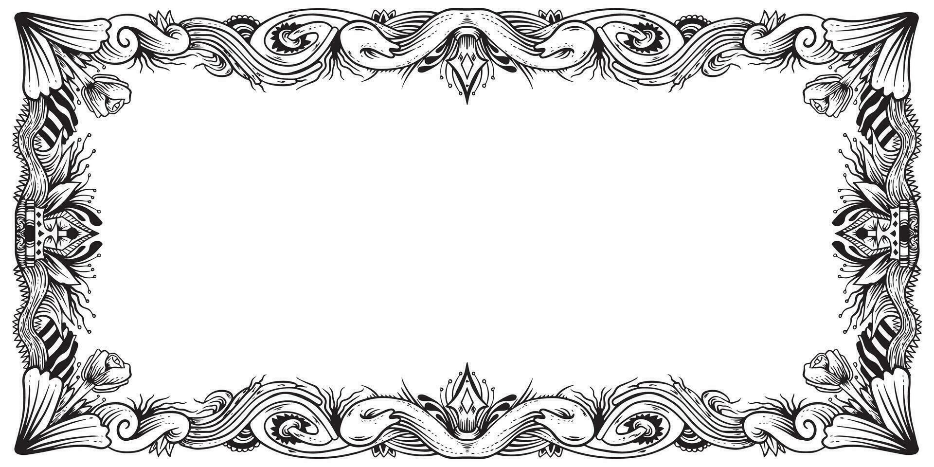 Engraving frame variant, good for graphic resources, printable art, suitable for design resources, logo, template designs, and more. vector