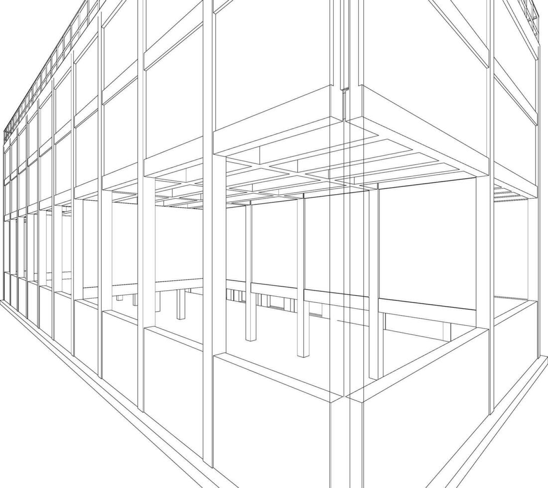 3d ilustración de industrial edificio vector