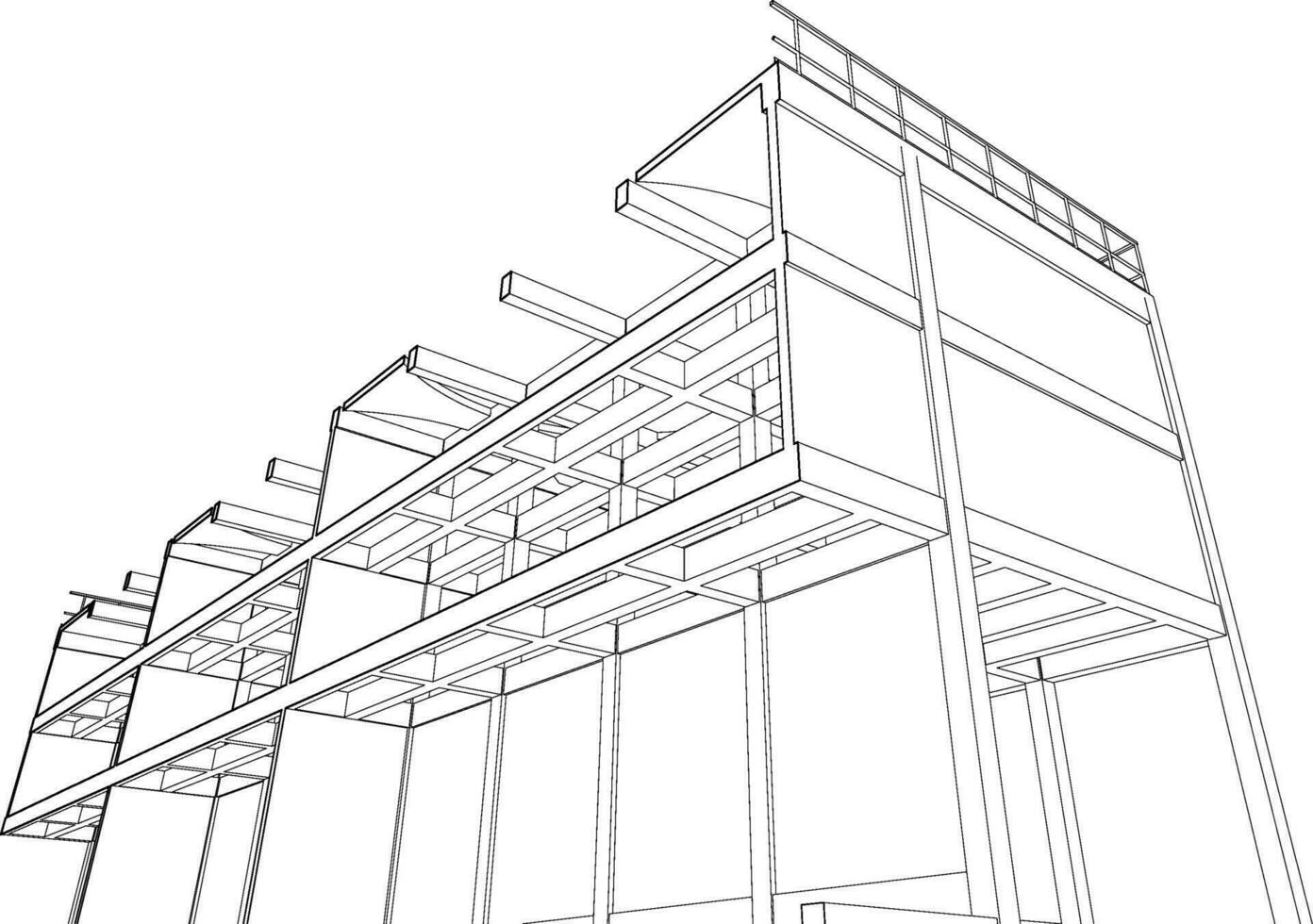 3D illustration of industrial building vector