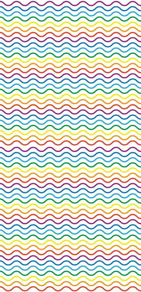 Bright and cheerful rainbow curve zigzag for background banner. Wavy line or in colorful decoration. Rainbow wavy seamless pattern. Vector illustration. Design on white background. EPS 10