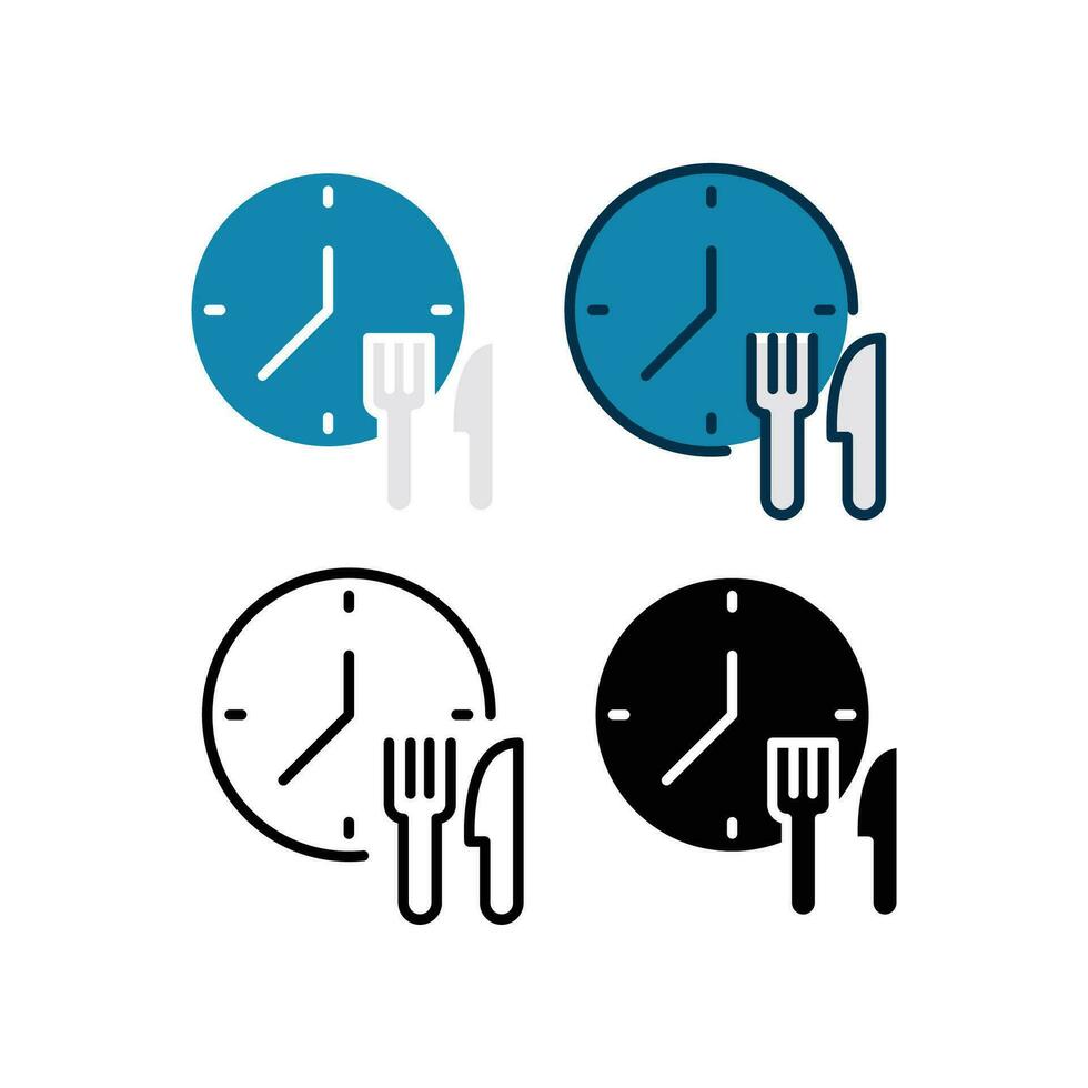 Clock, spoon, knife for eating time Fast delivery, Express delivery Service for apps, website for food order concept. Time, food delivery icon. Vector illustration. Design on white background. EPS10