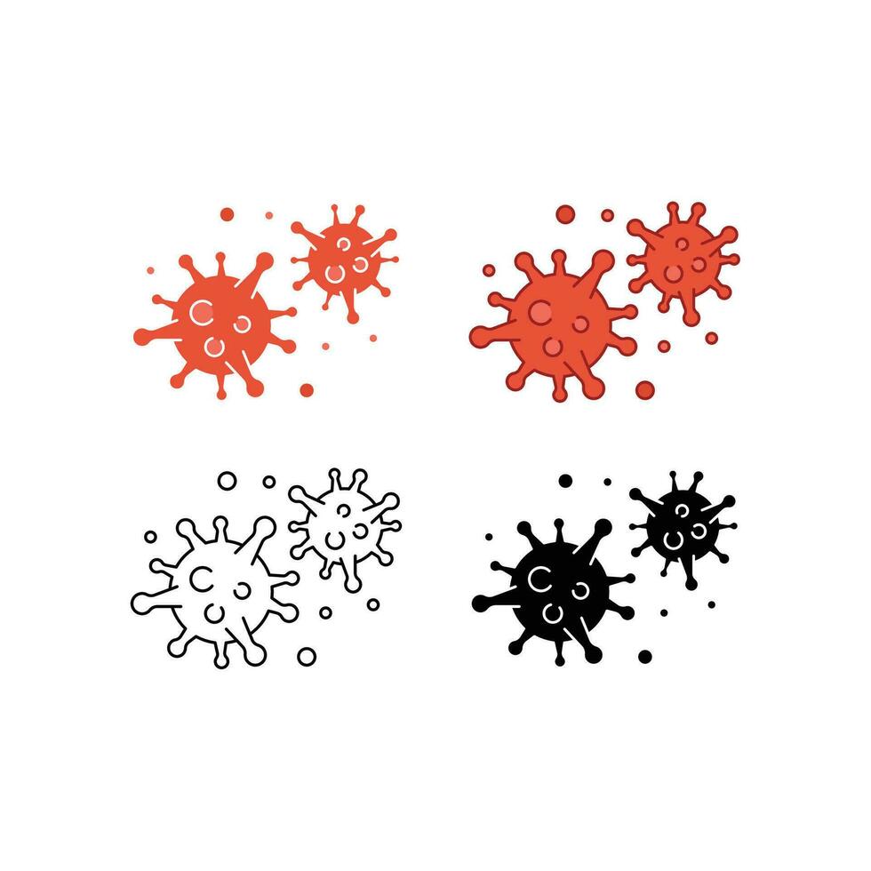 coronavirus enfermedad en covid-19 pandemia. peligroso virus desde wuhan hecho global pandemia. virus, corona, icono, línea, plano, describir, cuarentena. vector ilustración. diseño en blanco antecedentes. eps10