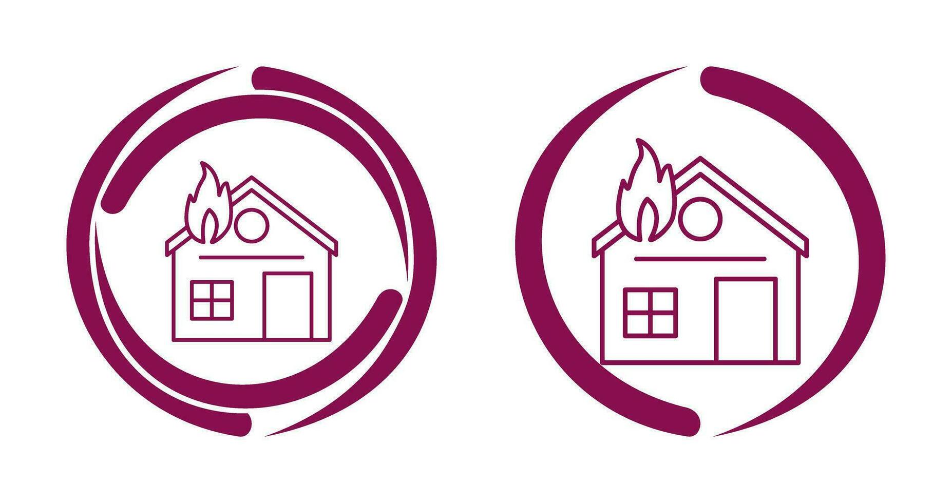 Unique House on Fire Vector Icon