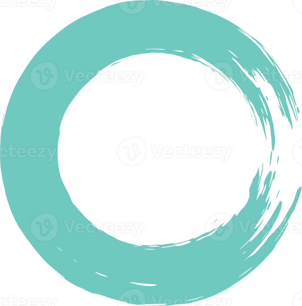 Brush grunge round shape on transparent background. png