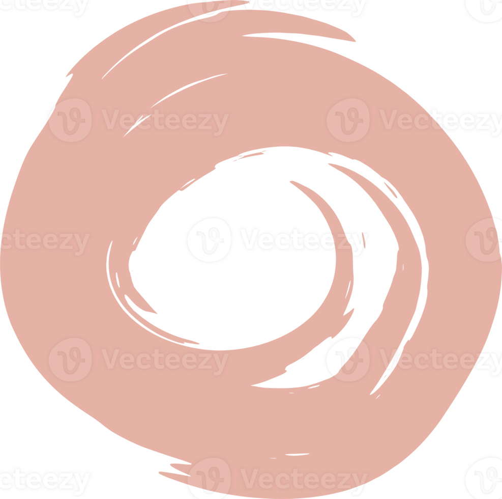 Brush grunge round shape on transparent background. png