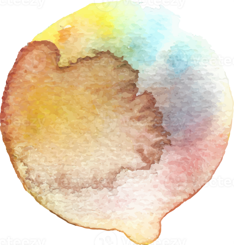 Brown watercolor round shape png