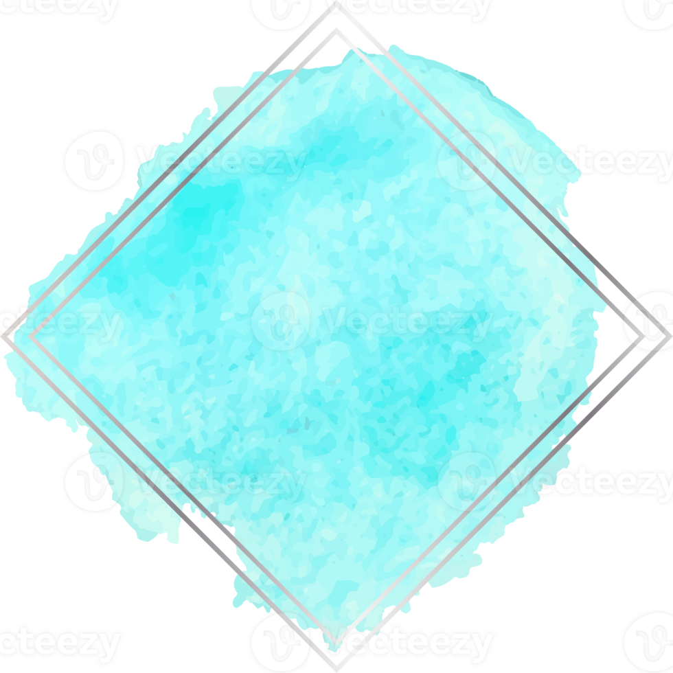 Blue watercolor round shape. png