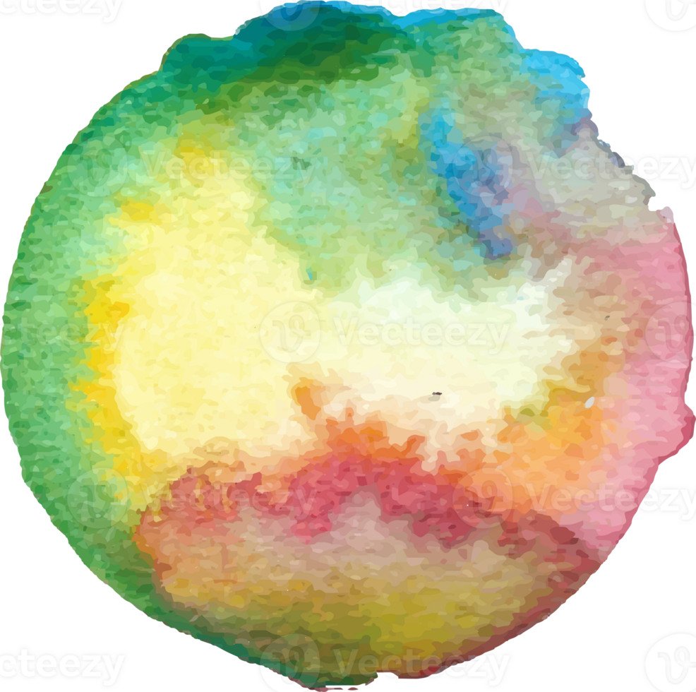 Green watercolor round shape. png