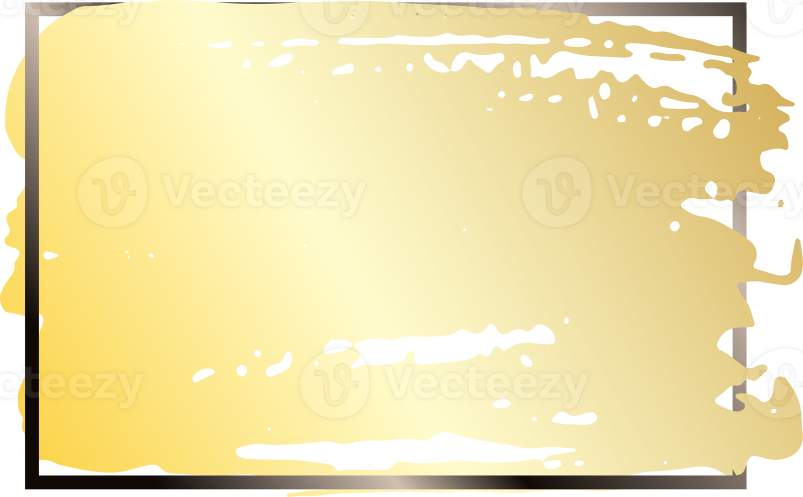 Gold brush strokes frame. png