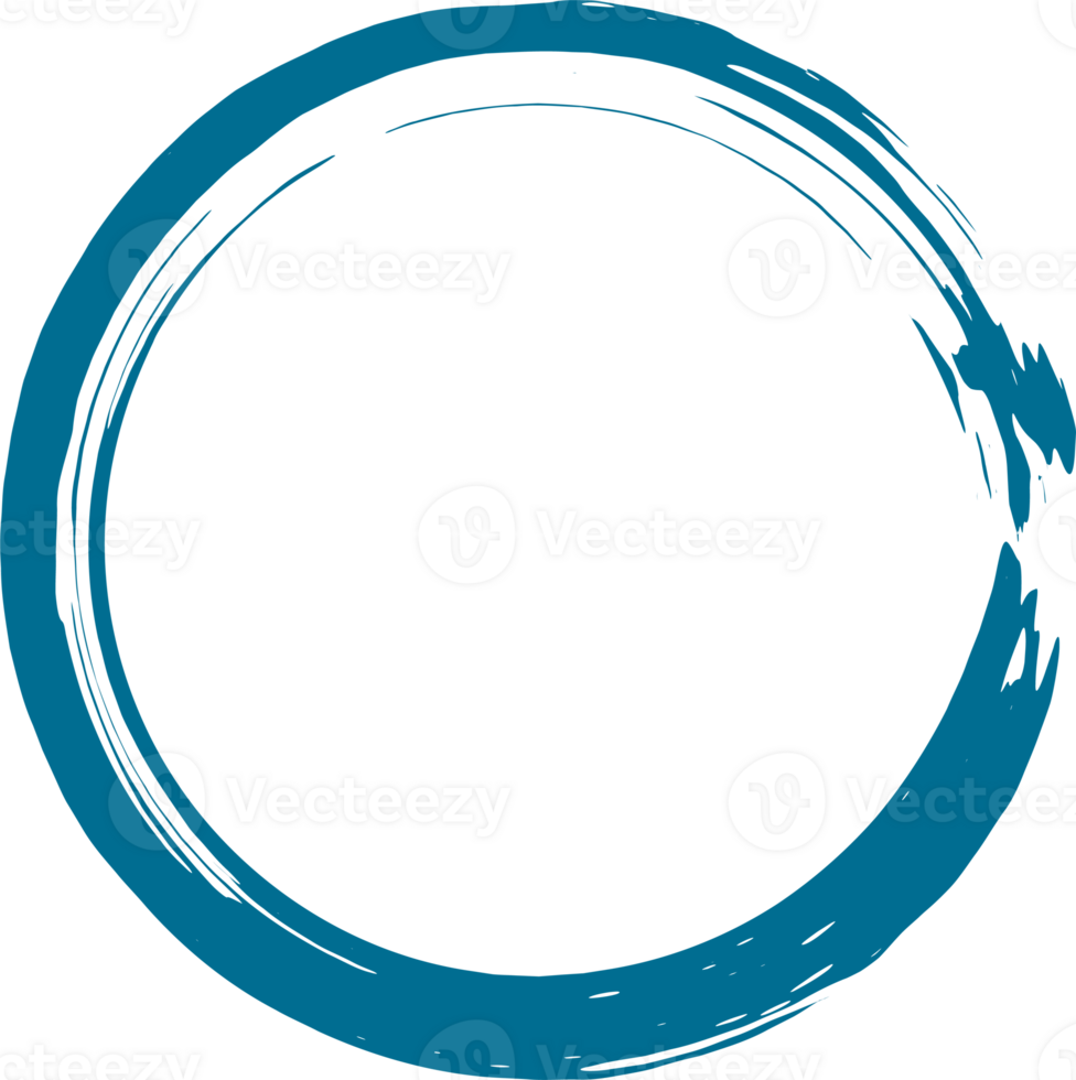 Brush grunge round shape on transparent background. png
