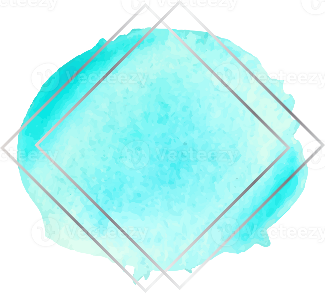 Blue watercolor round shape. png