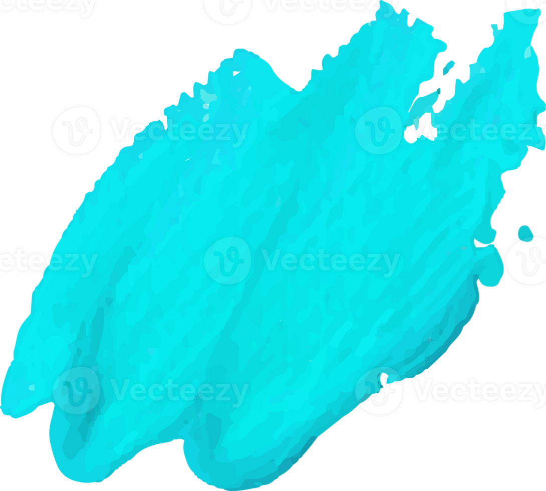Blue hand paint brush stroke. png