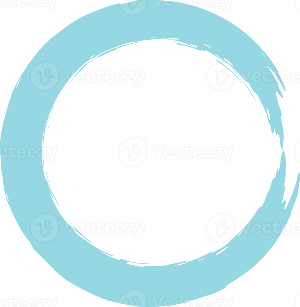 Brush grunge round shape on transparent background. png