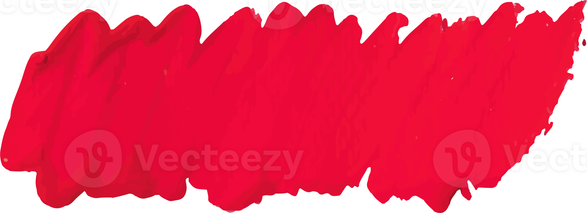 Red hand paint brush stroke. png