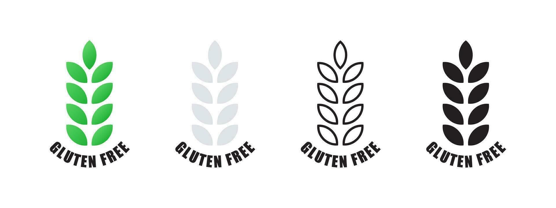 Gluten free. Product that does not contain gluten. Natural and organic foods. Vector scalable graphics