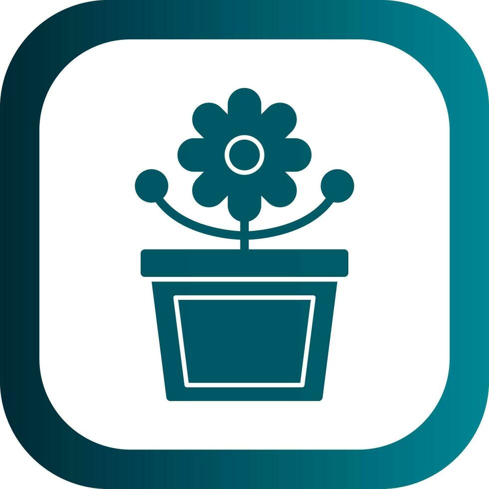 Flower Pot Vector Icon Design