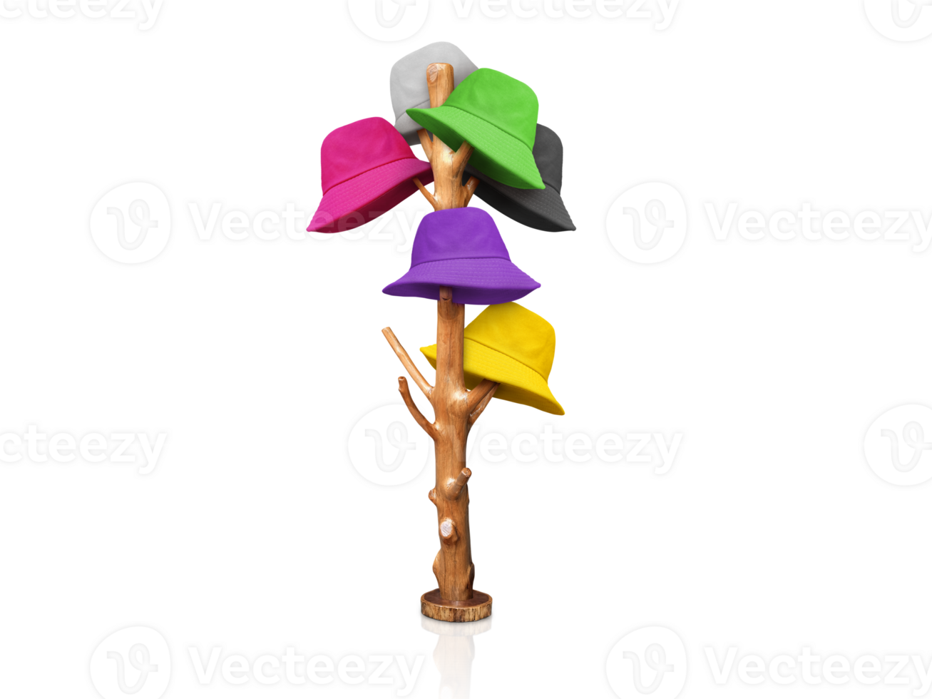 Hat hanging on a coat hanger pole Isolated PNG transparent