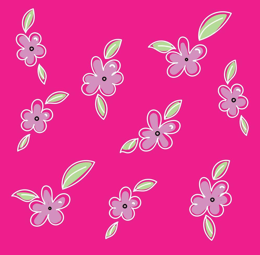 Hand Drawn Flowers Background vector