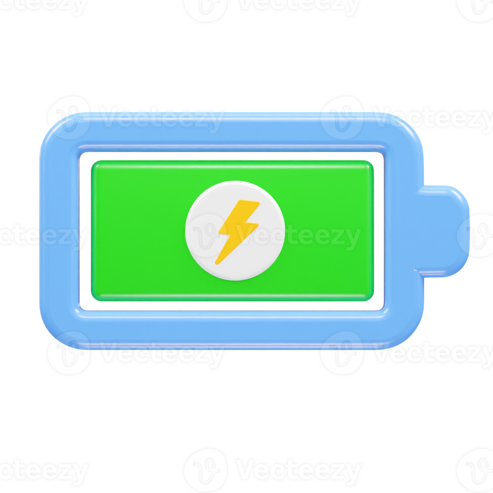 Charging battery icon 3d rendering illustration png