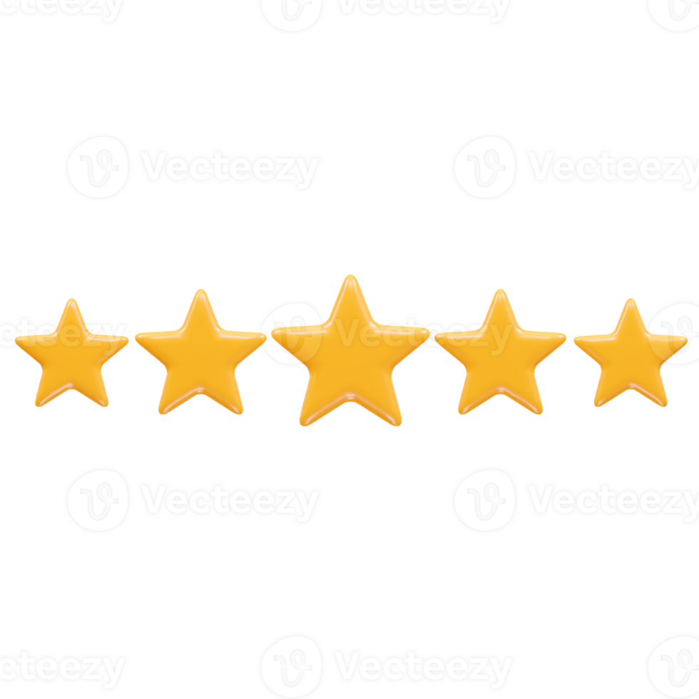 Star icon 3d rendering illustration element png