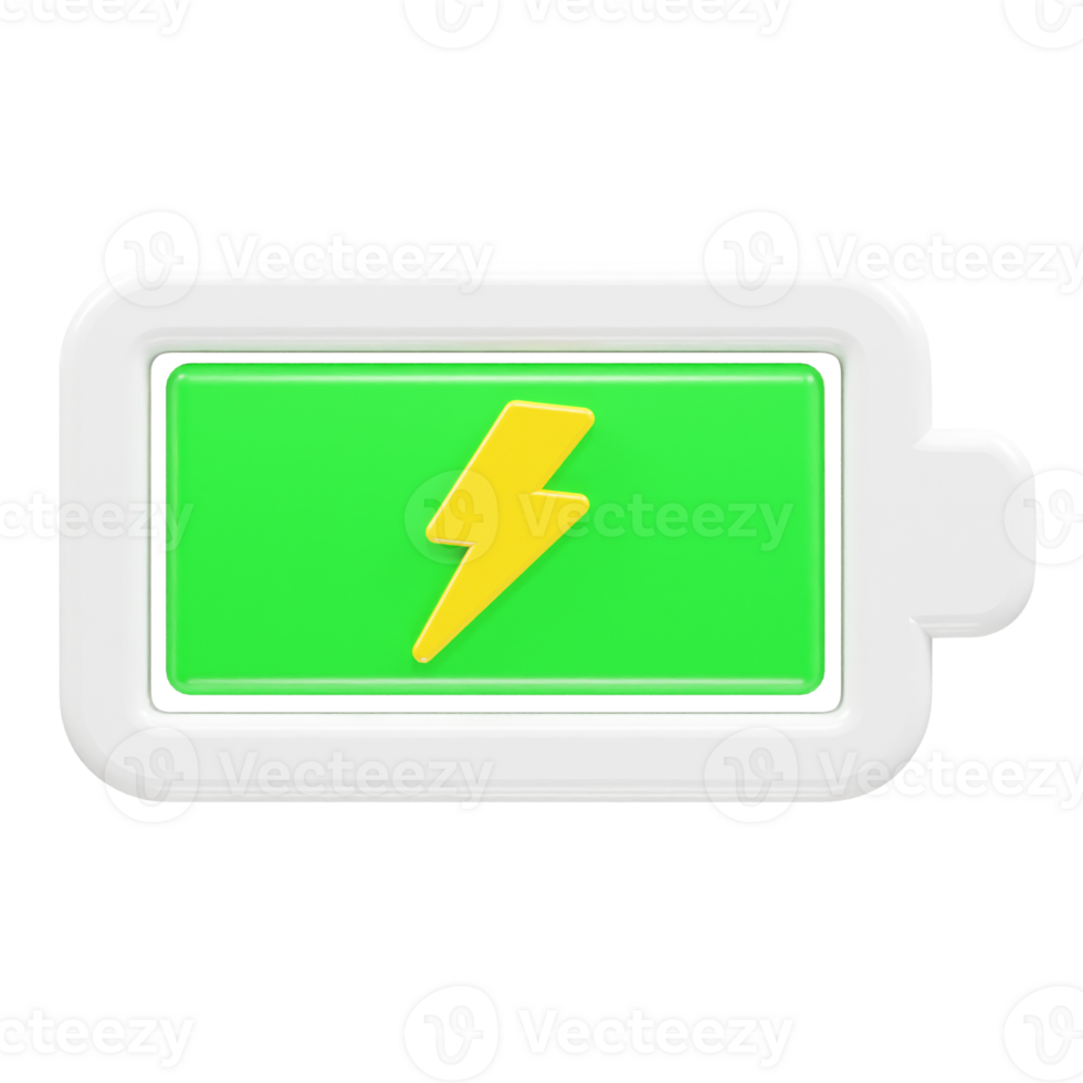 Charging battery icon 3d rendering illustration png