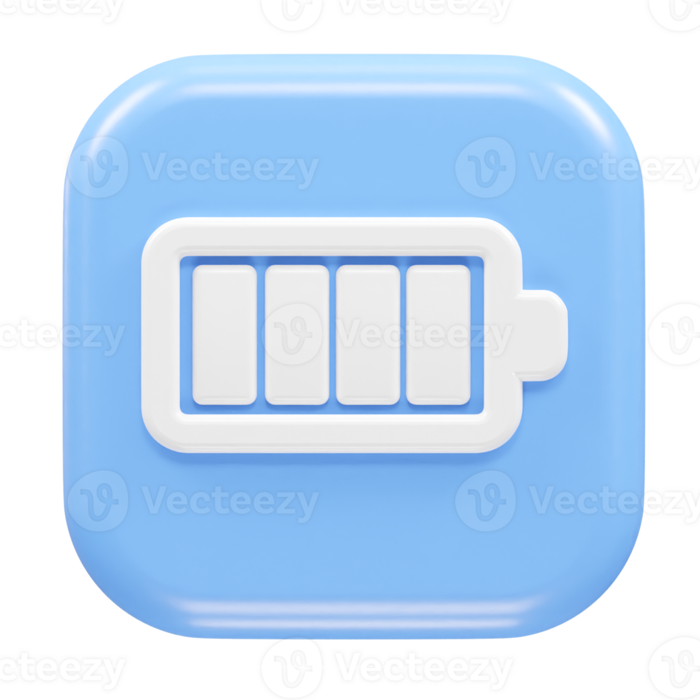 Charging battery icon 3d rendering illustration png