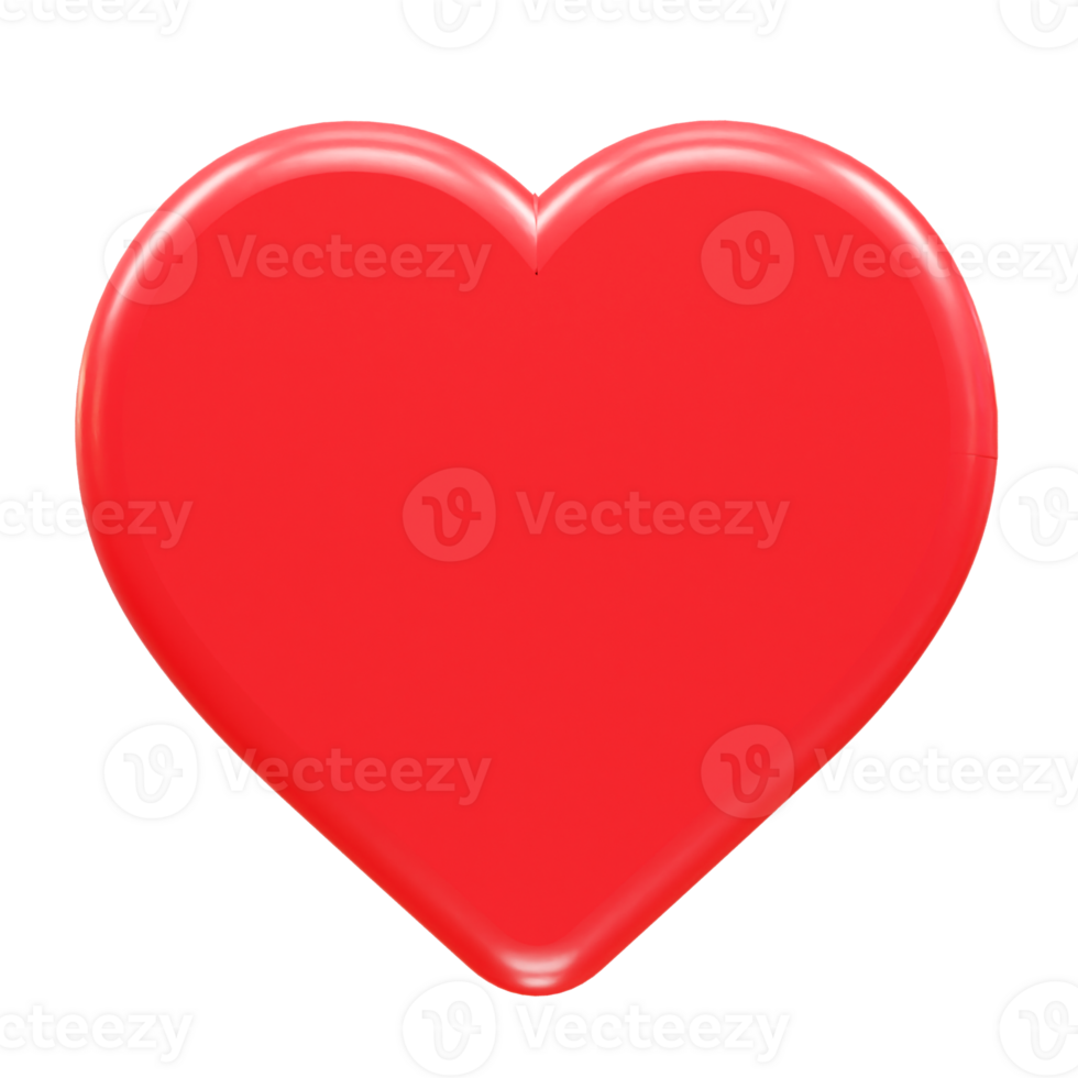 Love heart icon 3d rendering illustration element transparent png